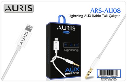 Auris AU08 Lightning Aux Kablo